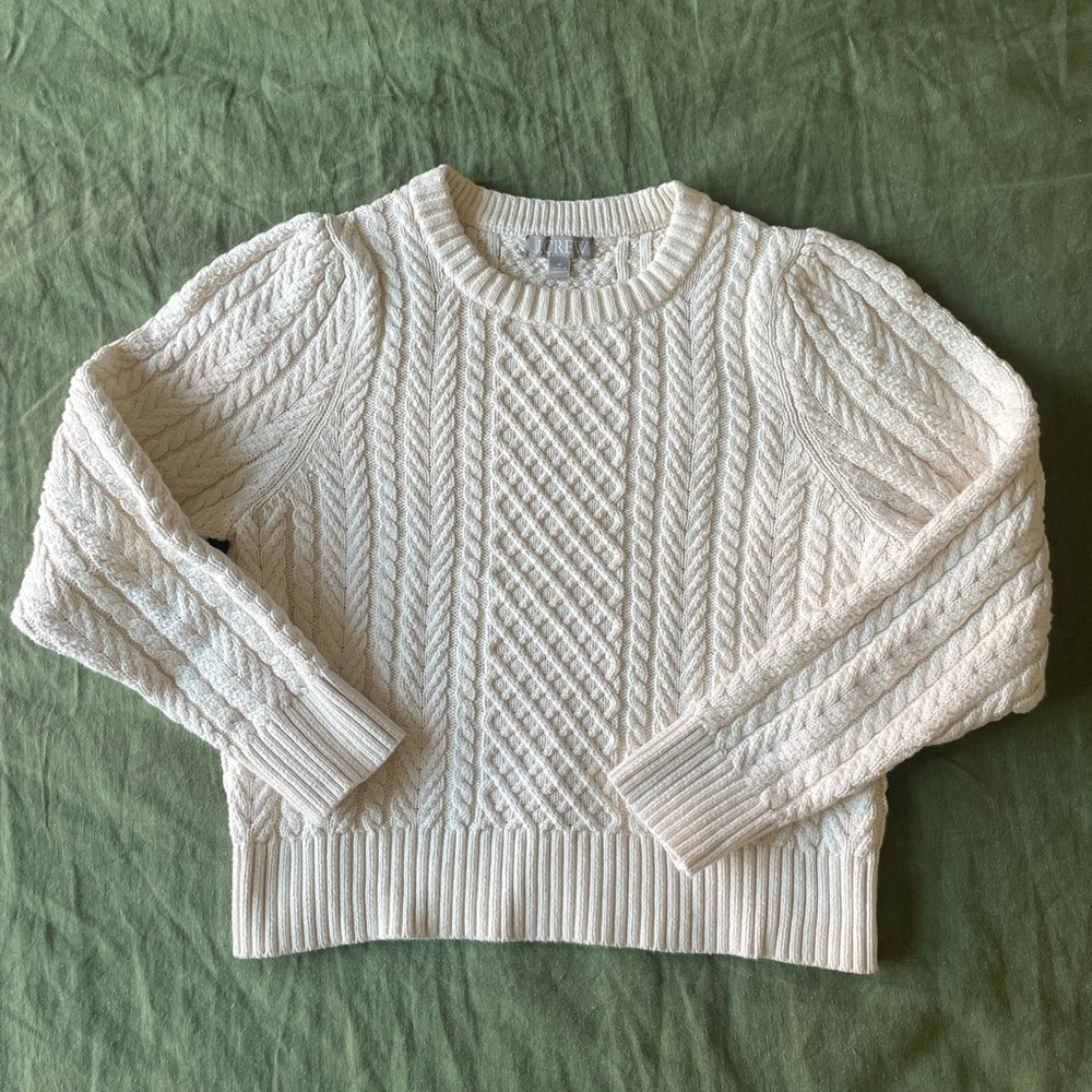 [SOLD] White Cable Knit Sweater